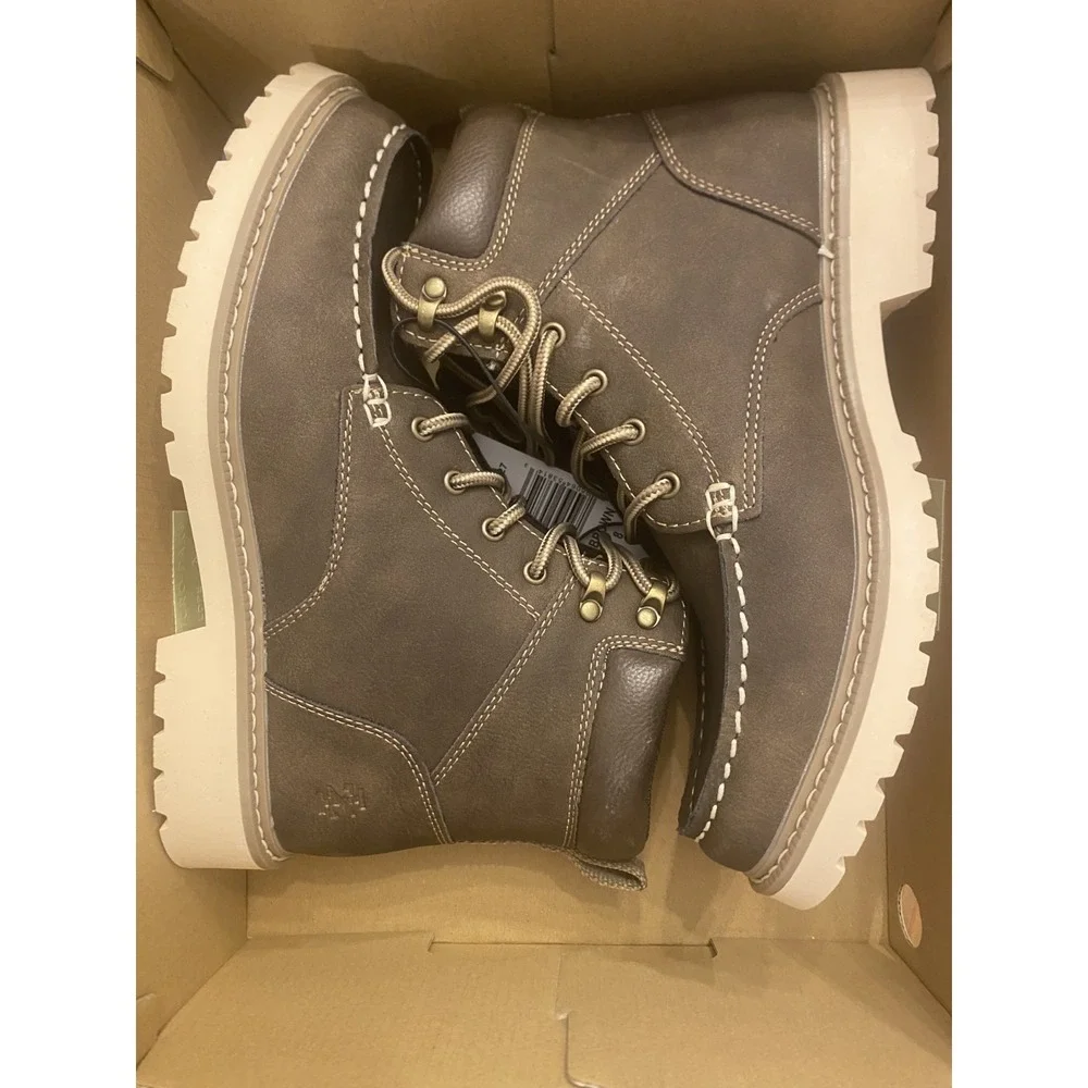 Izod NIB Miles Boot Brown‎ Men Sz 8 Lace Up Memory Foam